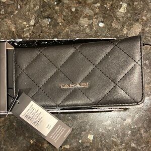 Tahari Black Quilted Key wallet